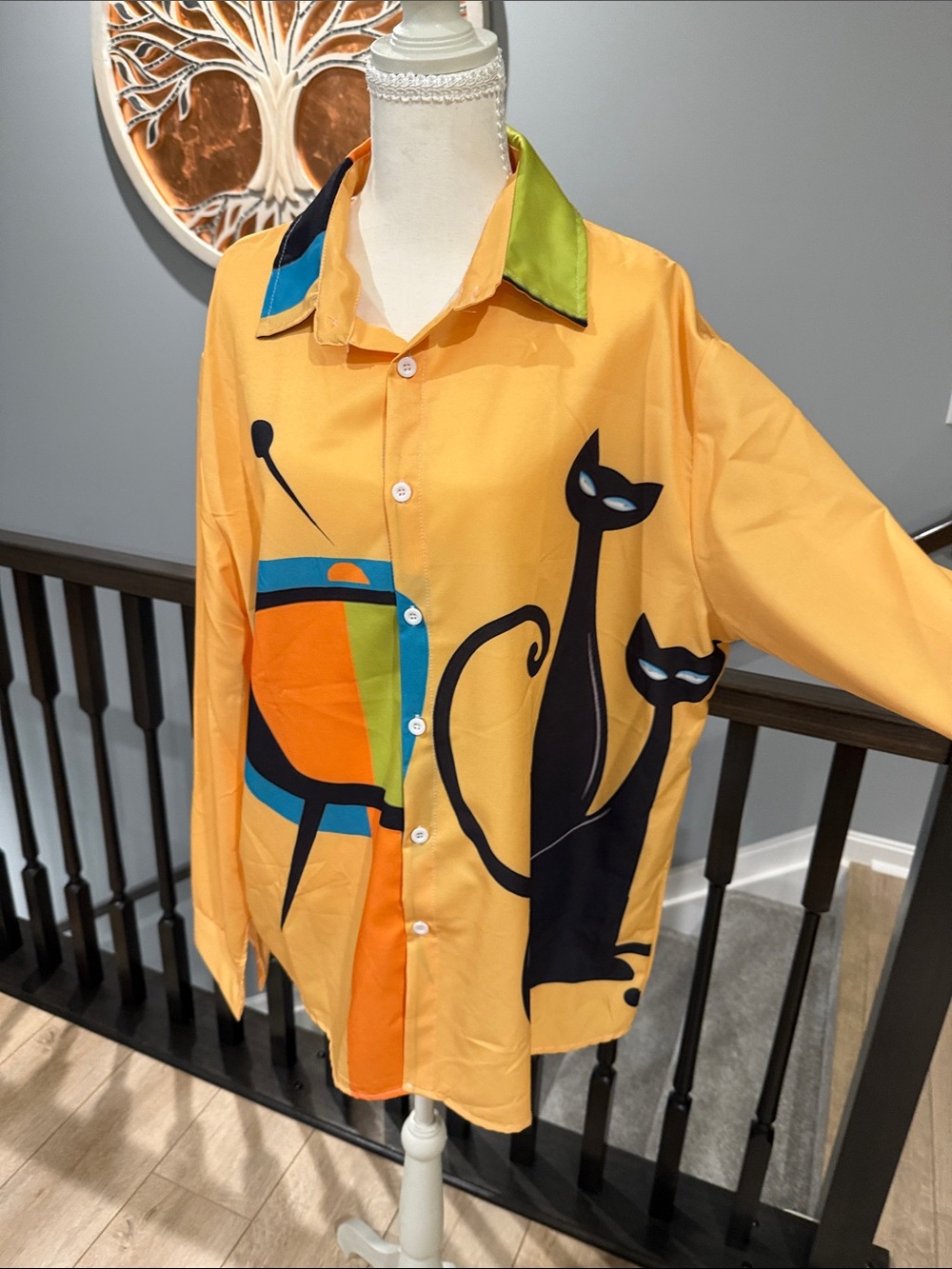 Mid Century Modern Print Blouse
